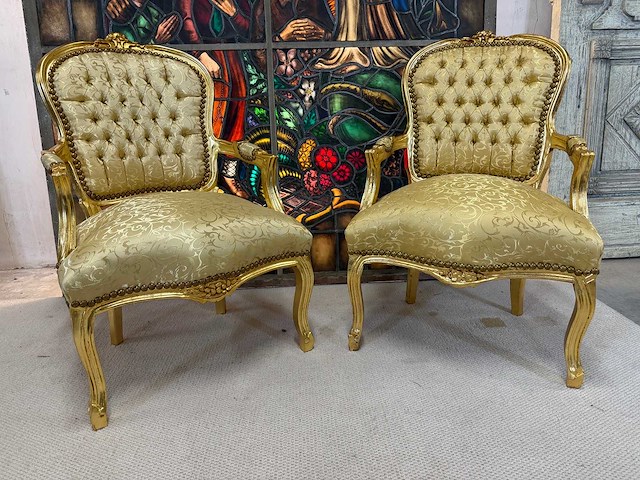Louis quinze fauteuil(2x) - afbeelding 3 van  3