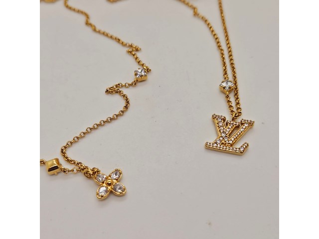 Louis vuitton lady lv collier - crystal flower monogram - afbeelding 1 van  12