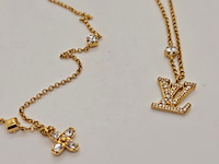 Louis vuitton lady lv collier - crystal flower monogram - afbeelding 1 van  12