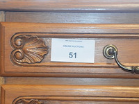 Louis xv slaapkamer bestaande uit commode 4 laden, 2 kleine commode 5 laden, kleerkast 4 deuren, kleerkast 3 deuren, tweepersoonsbed met matras - afbeelding 5 van  19