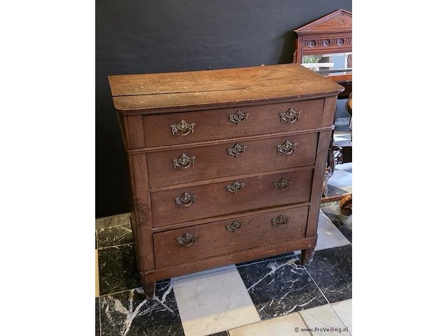 Louis xvi stijl eikenhouten commode, antiek - afbeelding 1 van  2