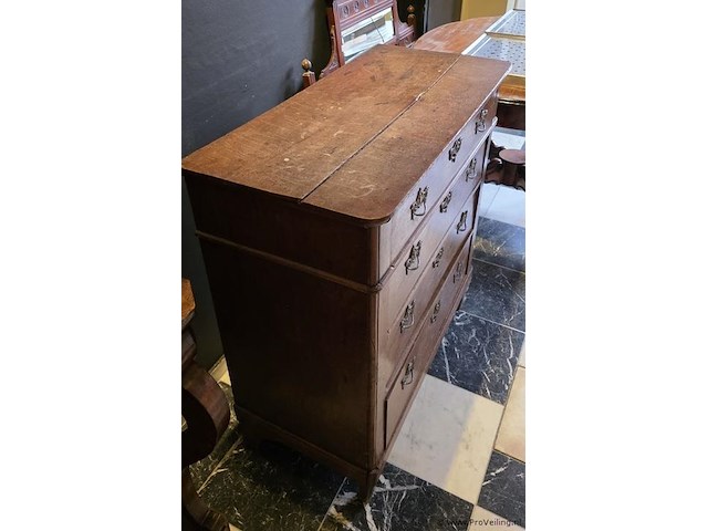 Louis xvi stijl eikenhouten commode, antiek - afbeelding 2 van  2