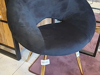 Lounge chair black velvet gold, zwart, 2025 - afbeelding 1 van  2