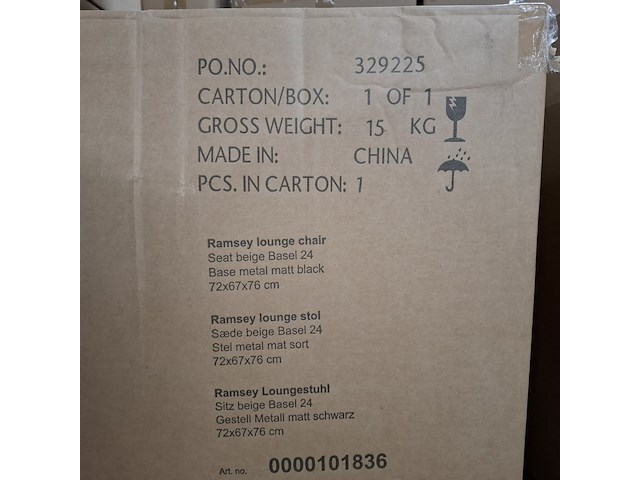 Lounge fauteuil, actona, ramsey lounge chair, beige basel 24 - afbeelding 8 van  8