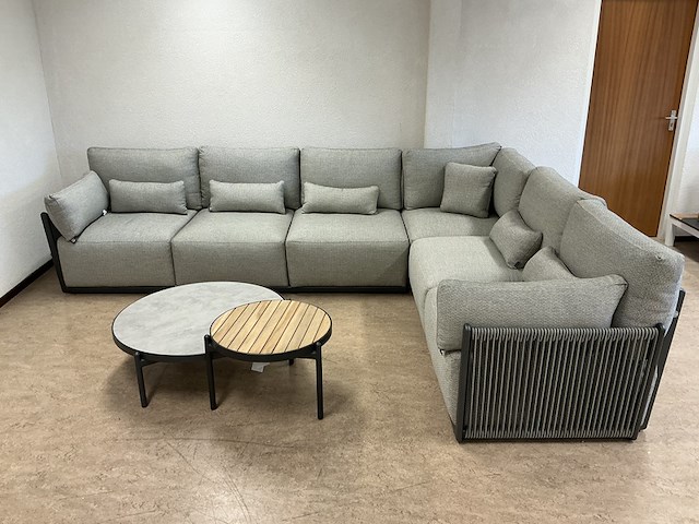 Lounge-set sorrento hoekopstelling, mrg |carbongrey/camelsand|soft grey mw - afbeelding 1 van  6
