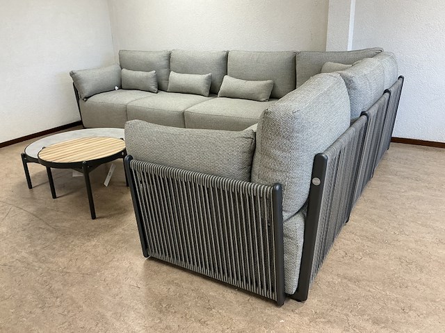 Lounge-set sorrento hoekopstelling, mrg |carbongrey/camelsand|soft grey mw - afbeelding 2 van  6