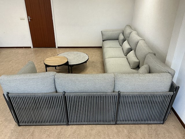 Lounge-set sorrento hoekopstelling, mrg |carbongrey/camelsand|soft grey mw - afbeelding 3 van  6