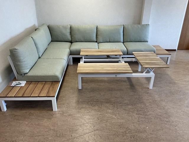 Lounge-set suns, memphis , matt white met soft green - afbeelding 3 van  10