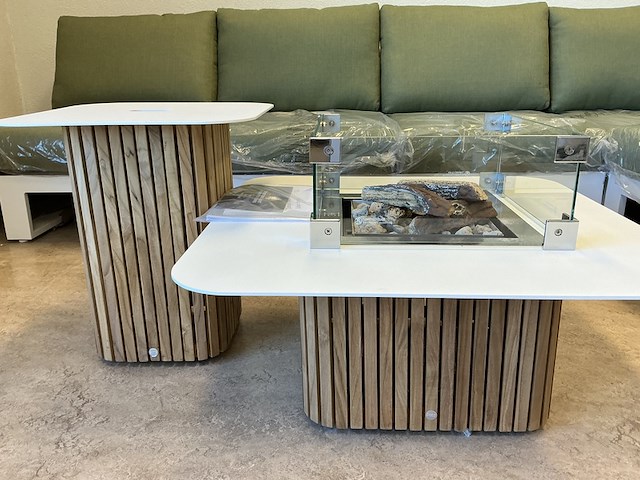 Lounge set, suns, savona open, mat white/forest green - afbeelding 3 van  8