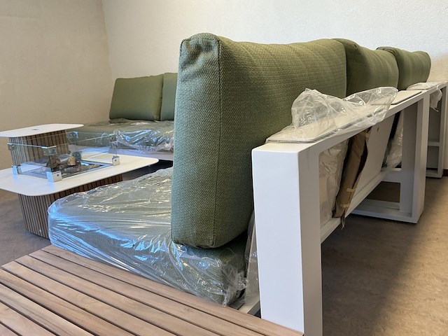 Lounge set, suns, savona open, mat white/forest green - afbeelding 6 van  8