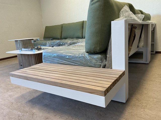 Lounge set, suns, savona open, mat white/forest green - afbeelding 7 van  8