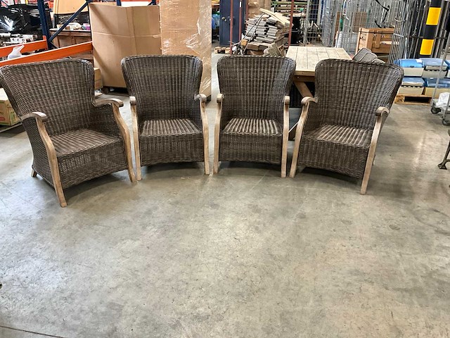 Lounge wicker tuinstoel (4x) - afbeelding 1 van  6