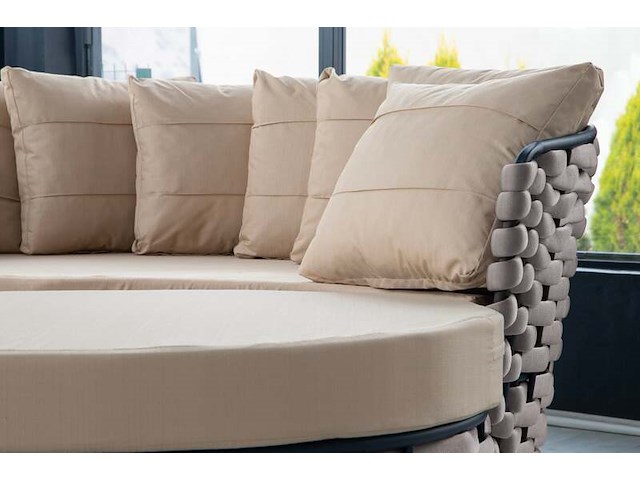 Loungebed, cot, wit, beige - afbeelding 2 van  3