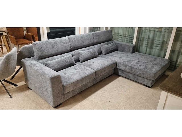 Loungechair rechts grey- 280 x 180 cm-boucle grey-loungechair rechts - afbeelding 3 van  3