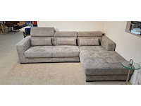 Loungechair rechts light grey- 280 x 180 cm-boucle grey-loungechair rechts - afbeelding 1 van  2