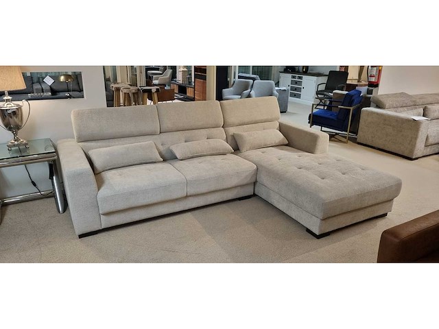 Loungechair rechts taupe- 2810 x 180cm-boucle taupe-loungechair rechts - afbeelding 3 van  3