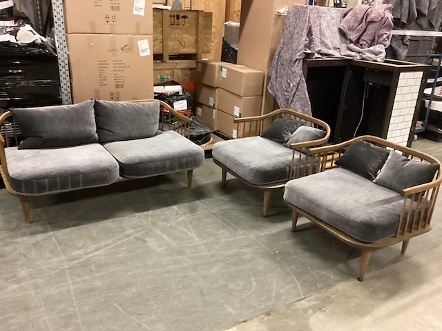 Loungeset 1 x 2 zits bank en 2 stoelen - afbeelding 2 van  6