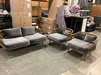 Loungeset 1 x 2 zits bank en 2 stoelen - afbeelding 1 van  6