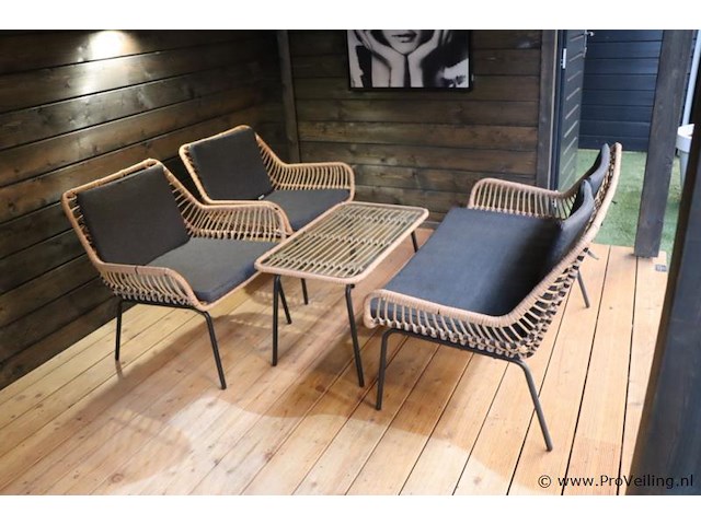 Loungeset (bankje, tafel & 2 stoelen) - afbeelding 1 van  11