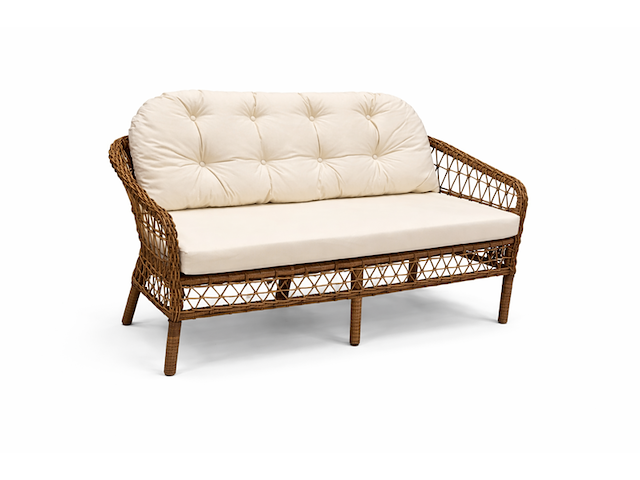 Loungeset, form, bruin, wit - afbeelding 2 van  3