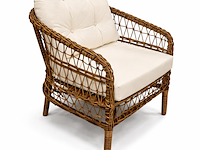 Loungeset, form, bruin, wit - afbeelding 3 van  3