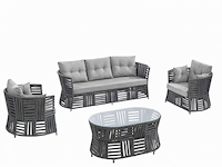 Loungeset, gundo, antraciet, grijs