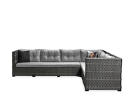 Loungeset, hoek mori, antraciet-licht grijs - afbeelding 2 van  6