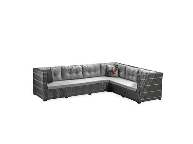 Loungeset, hoek mori, antraciet-licht grijs - afbeelding 3 van  6