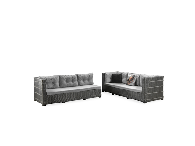 Loungeset, hoek mori, antraciet-licht grijs - afbeelding 4 van  6