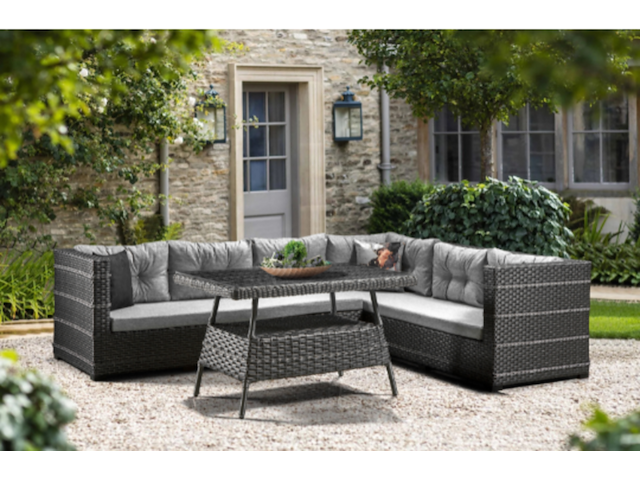 Loungeset, hoek mori, antraciet - afbeelding 1 van  6