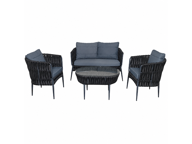 Loungeset, lara antraciet, antraciet donker, antraciet blauw - afbeelding 1 van  6