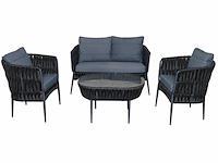 Loungeset, lara antraciet, antraciet donker, antraciet blauw