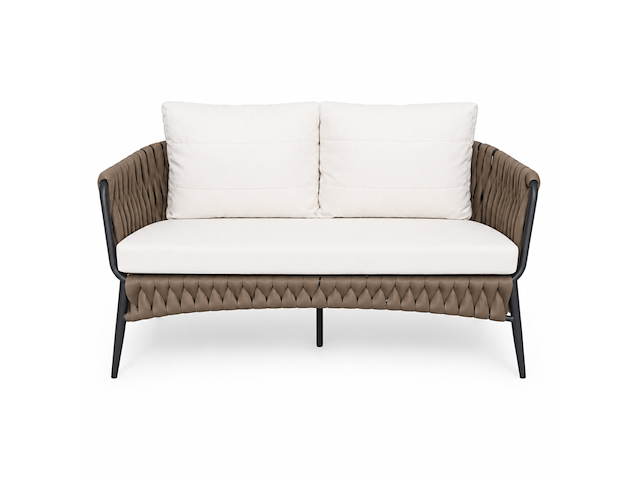 Loungeset, lara cappuccino, cappuccino, wit - afbeelding 3 van  6