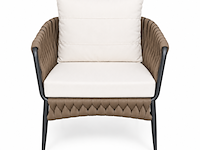 Loungeset, lara cappuccino, cappuccino, wit - afbeelding 4 van  6