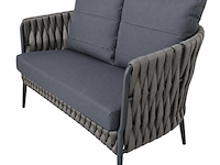 Loungeset, lara dark , donker taupe, blauw antraciet - afbeelding 3 van  6