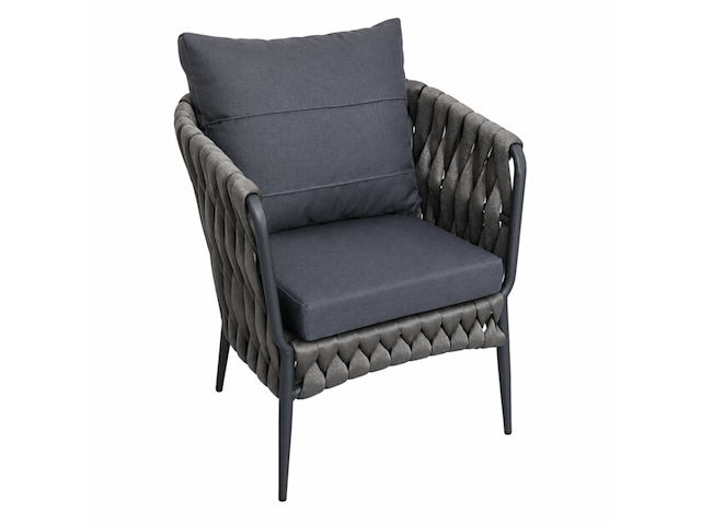 Loungeset, lara dark , donker taupe, blauw antraciet - afbeelding 4 van  6