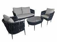Loungeset, lara donker, blauw antraciet, licht grijs - afbeelding 2 van  6