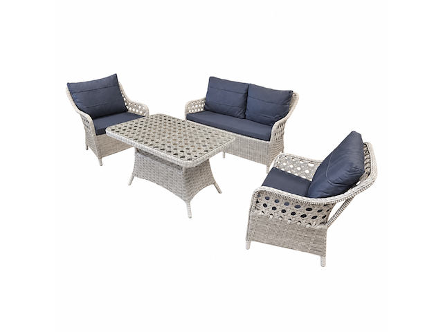 Loungeset, midye, wit, antraciet - afbeelding 1 van  6