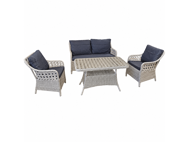 Loungeset, midye, wit, antraciet - afbeelding 2 van  6