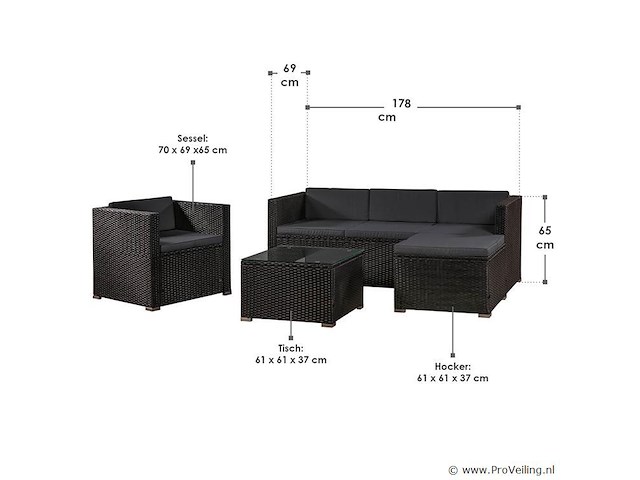 Loungeset punta l - afbeelding 15 van  16