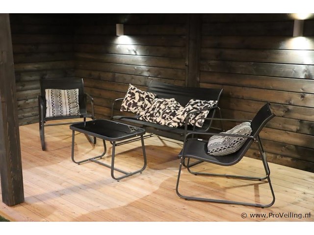 Loungeset (tafel, 2 stoelen & kussens) - afbeelding 1 van  5