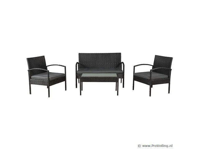 Loungeset trinidad zwart - afbeelding 1 van  11