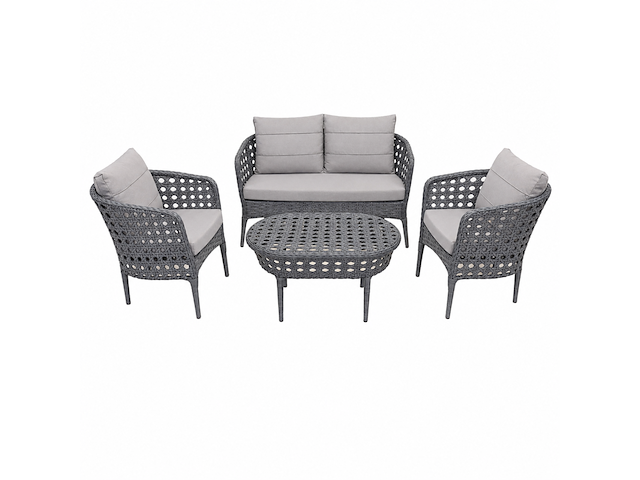 Loungeset, tuana grey, antraciet, licht grijs - afbeelding 1 van  6