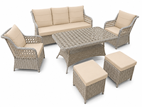 Loungeset, venice, wit/grijs, beige