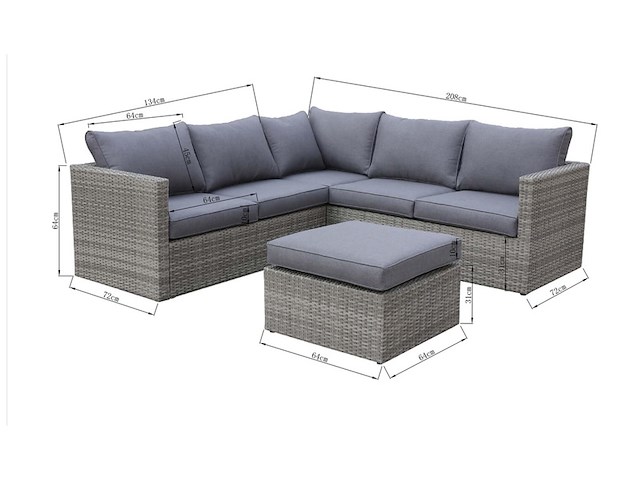 Loungeset vonato caluna lichtbruin - afbeelding 2 van  2