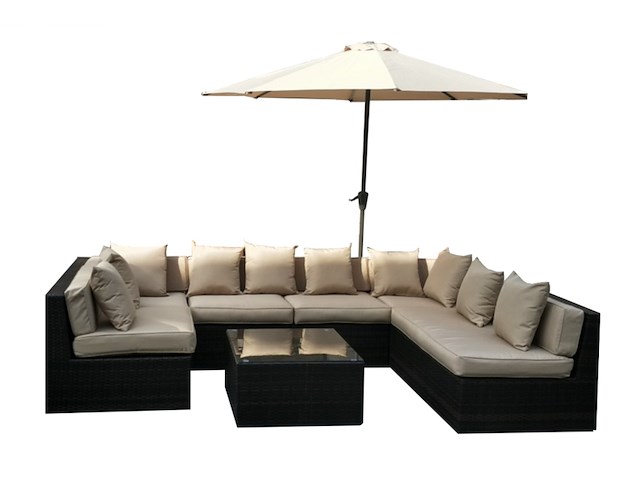 Loungeset vonato, corisa, bruin wicker - afbeelding 3 van  3