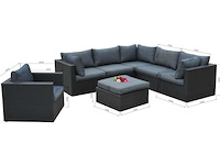 Loungeset vonato elena zwart wicker - afbeelding 2 van  3