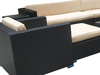 Loungeset vonato esparra zwart wicker - afbeelding 2 van  3