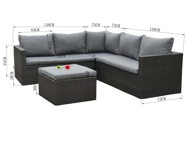 Loungeset vonato, marello, antraciet - afbeelding 3 van  3
