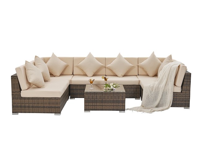 Loungeset vonato, oasi, bruin wicker - afbeelding 6 van  10
